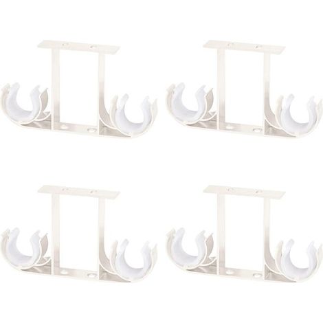Ein Set aus 4 Gardinenstangenhalterungen aus Aluminiumlegierung, geeignet für 28-mm-Gardinenstangen (weiß). (1/4)