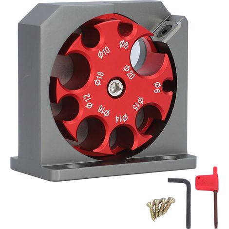 Macchina per la produzione di tasselli, inserti in carburo, per la produzione di tasselli in lega di alluminio, 9 fori regolabili da 6 a 20 mm, lame circolari da taglio in lega dura. (1/5)