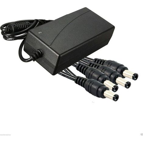 ALIMENTATORE STABILIZZATO TRASFORMATORE 12v 10A 4 USCITE TELECAMERE DVR STRISCE