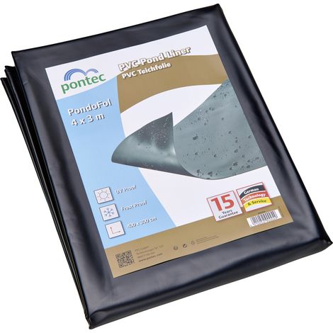 Pontec 90004 Teichfolie PVC schwarz 4x3 m