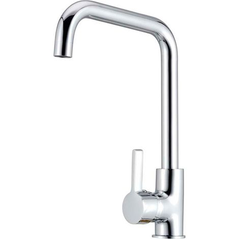Grifo monomando de cocina caño alto plateado brillo serie zeta (1/3)