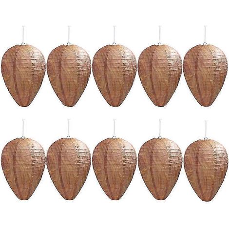 Leurre anti-guêpes pour usage extérieur - Lot de 10 répulsifs en papier pour nids de guêpes, frelons et guêpes jaunes (1/5)