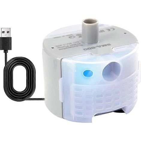 Pompe pour fontaine à eau pour chat, pompe de rechange pour fontaine à eau pour animaux de compagnie, moteur submersible SMA-800 pour intérieur en acier inoxydable (1/5)