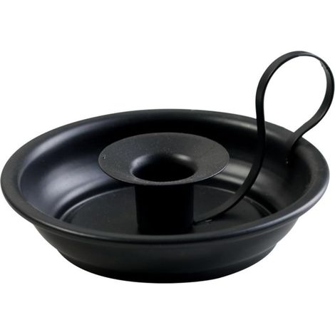 Bougeoir en Métal Noir Portable Poignée Anneau, Résistant la Chaleur, Bougeoir Rétro pour Décoration de Table et Centre de Table pour Dîner (1/5)