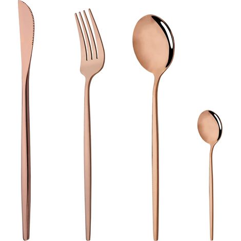 (Ensemble de couverts en acier inoxydable 4 pièces, couteau, fourchette et cuillère de style occidental) (1/4)