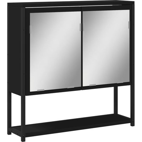Maison Exclusive - Bad-Spiegelschrank Schwarz 60x16x60 cm Holzwer