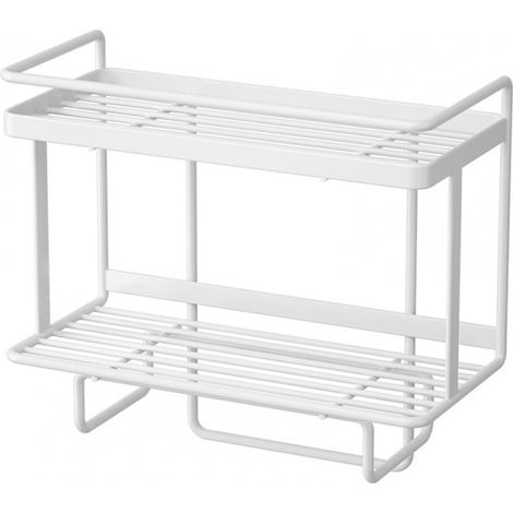 Étagère de rangement pour réservoir de toilettes en fer, sans perçage, multifonctionnelle, pour salle de bain. (1/5)