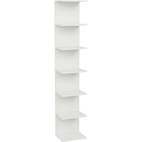 Étagère Murale bibliothèque, étagère fixée au Mur, étagères flottantes, étagères de Rangement pour la Chambre, Le Salon, la Salle de Bain, la Cuisine, Le Bureau, 7 étagères, Blanc (1/4)