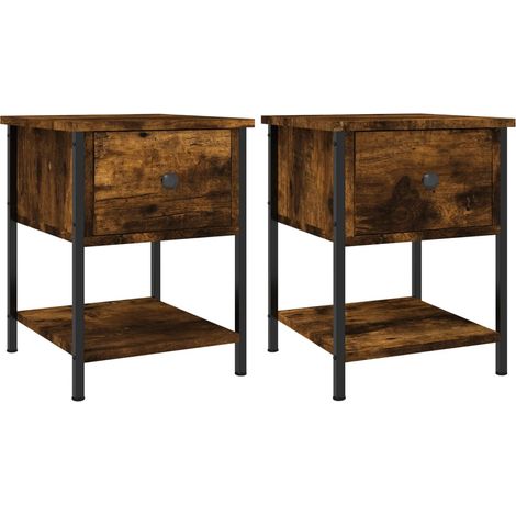 Maison Exclusive - Nachttische 2 Stk. Räuchereiche 34x35,5x45 cm