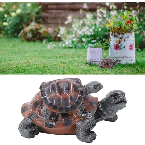 Figura de tortuga marina – Escultura decorativa de resina para jardín o hogar – Decoración interior/exterior – Conjunto de madre y cría – 13,5 x 8,5 x 6,5 cm (1/5)