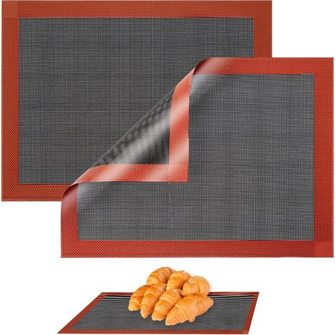 Tappetini da forno in silicone, 40 x 30 cm, 2 pezzi per confezione, antiaderenti, riutilizzabili. (1/4)