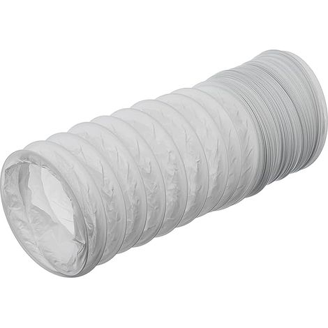 Manguera de extracción de aire flexible de PVC de 125 mm de diámetro / 3 m - Manguera de ventilación para aire acondicionado, secadora, campana extractora, color blanco (1/5)