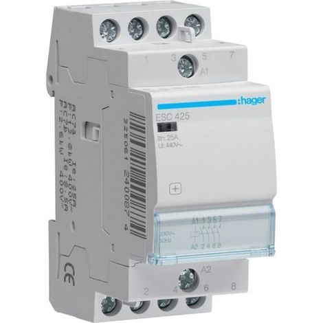 Contacteur - 25A - 4F - 230 V Hager ESC425