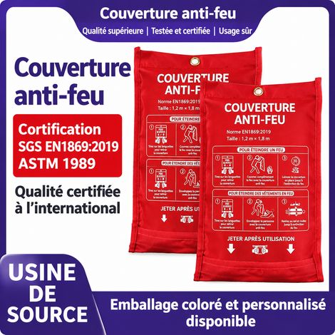Couverture anti-feu 1m x 1m en fibre de verre sans alcali 1m 361g 384 g – Livraison gratuite (1/5)