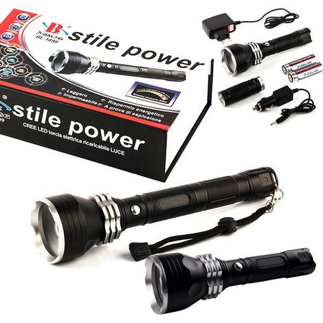 Trade Shop - Lampada Led Cree T6 Recaricabile 2000 Lumen 80000 W Con Prolunga Bl-1899 - (1/5)