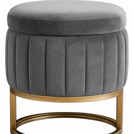 Coffre banc rembourré en velours avec rangement 130 cm, pieds métalliques dorés, banquette de lit pour chambre, entrée et salon. (1/5)