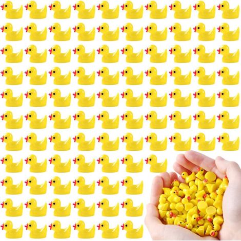 120 mini anatre, piccole anatre in resina, piccole anatre in plastica, anatre grandi, adatte per acquari, case delle bambole, giardini incantati e decorazioni paesaggistiche.
