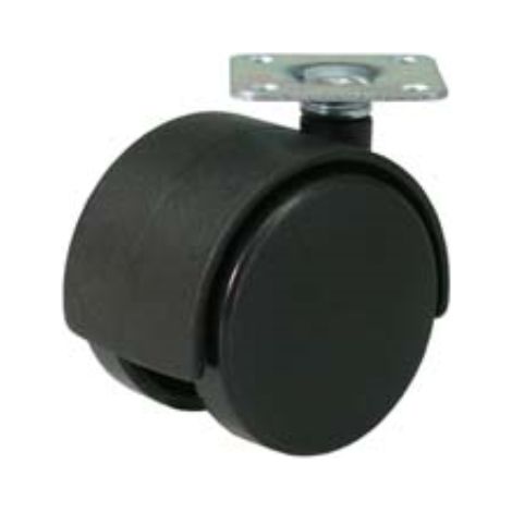 Ruote doppie in nylon con piastra - ø mm.50 piastra mm.38x38 4 pezzi Quality