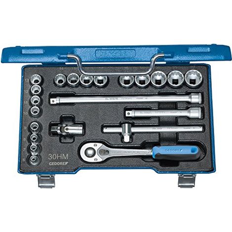 Set chiavi e bussole Gedore acciaio cromato argento (1/4)