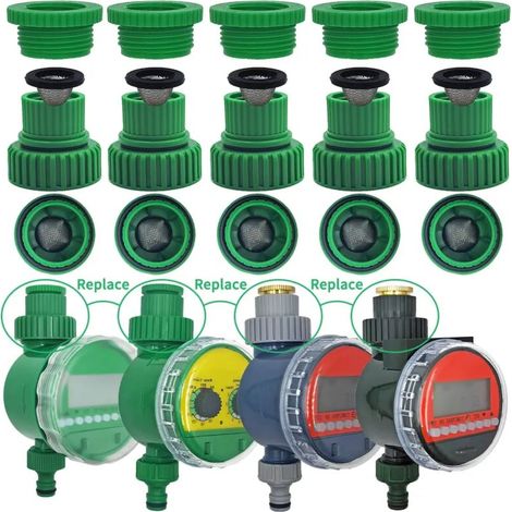 (A-2PCS, 3/4'') Réparation et remplacement de connecteur de robinet 3/4 pouce, programmateur d'arrosage automatique avec écran LCD, contrôleur d'irrigation électronique pour jardin