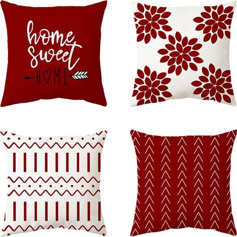 Sollbry Kissenbezüge 4er-Set, moderner Sofakissenbezug, Stoffkissenbezug für Couch, Bett, Auto, 45 x 45 cm (1/4)