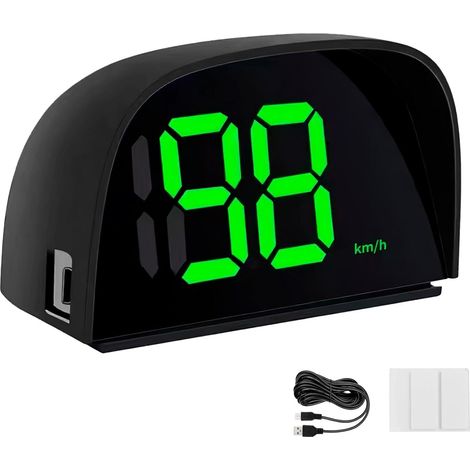 Compteur de Vitesse Voiture GPS HUD LED Haute Précision Sécurité Améliorée Compteur de Vitesse Numérique Panneau avec Capot Occultant pour Moto Vélo USB Plug-and-Play Améliorée Lisibilité Sécurité (1/5)