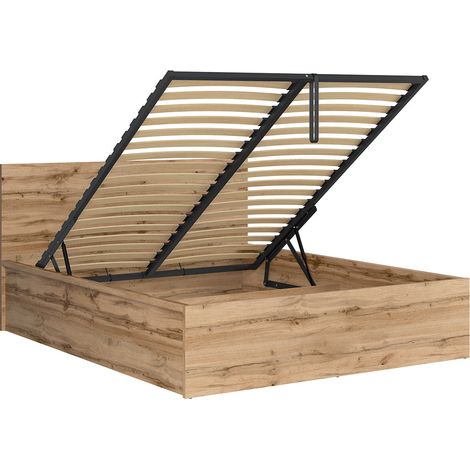 Lit coffre 160x200 sommier inclus Edwin Bois (1/4)