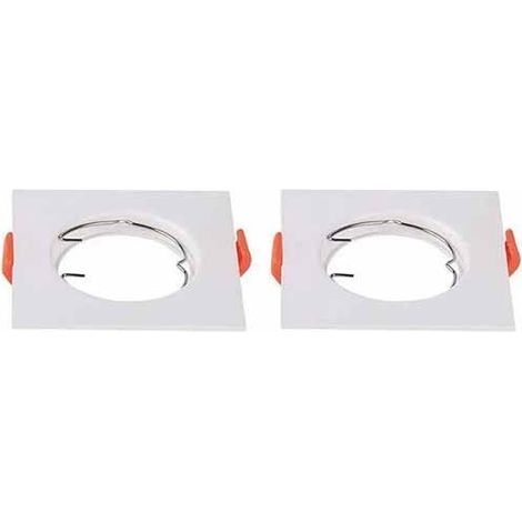 Support de spot encastré LED carré V-TAC GU10 blanc (boîte de 2 pièces) (1/5)