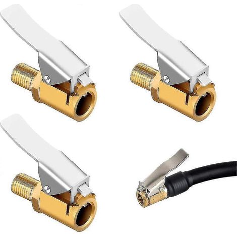 Ensemble de 3 embouts de gonflage en laiton, clip pour pompe à air, raccord de valve de gonflage, adaptateur de valve pour pneu de voiture ou de camion, filetage 7,5 mm (1/5)