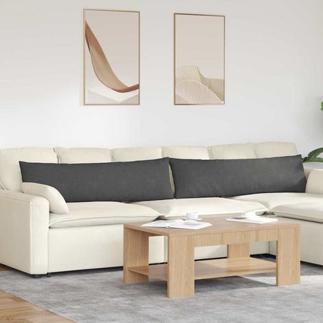 Sofakissen 2 Stück Dunkelgrau 145 x 40 cm Cordstoff