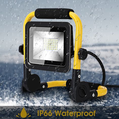 Projecteur LED portable étanche IP65, câble d'alimentation de 5 m, éclairage de secours sur pied (1/5)
