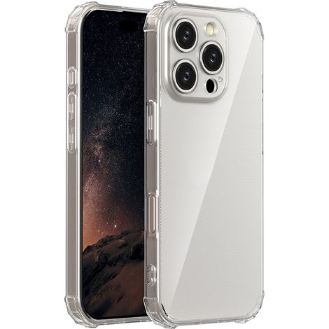 Schutzhülle für iPhone 16 Plus: Stoßfeste, transparente Schutzhülle + 9H-Schutzglas (1/3)