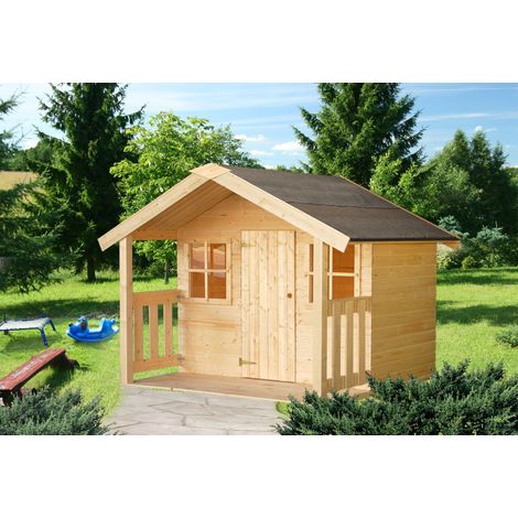 Cabane de jardin en bois pour enfant 1,9 m² – Structure en épicéa nordique – Hauteur 168 cm – Panneaux préfabriqués 16 mm – Palmako (1/5)