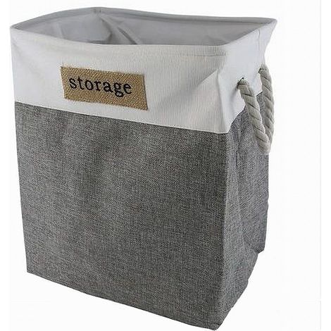 TRADE SHOP - Portabiancheria In Tessuto Manici Sacca Riporre Vestiti Sporchi 35x25x40cm 10627 - (1/2)