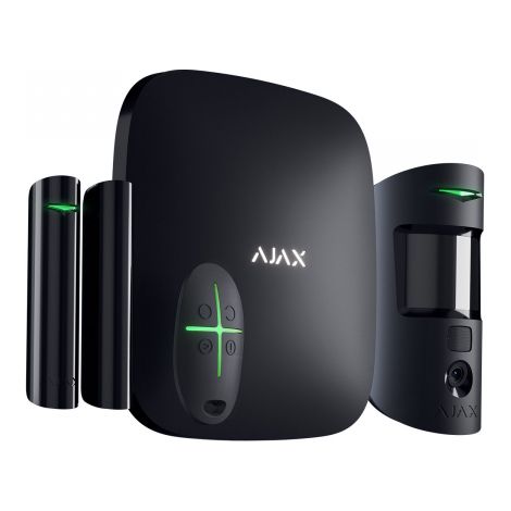 156254 - Jeweller - StarterKit Cam HDR (8EU) - Hub 2, MotionCam, DoorProtect, SpaceControl - couleur black - Ajax sécurité sans fil