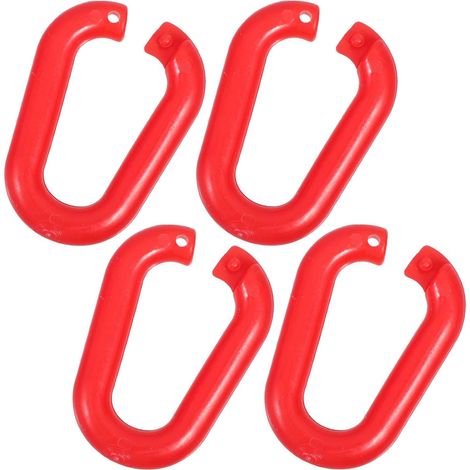 Lot De 4 Liens De Chaîne De Sécurité Anneau Pour Chaîne Sécurité Connecteur De En Plastique Pour Cône De Signalisation Barrières De Parking Et Chantier (1/5)