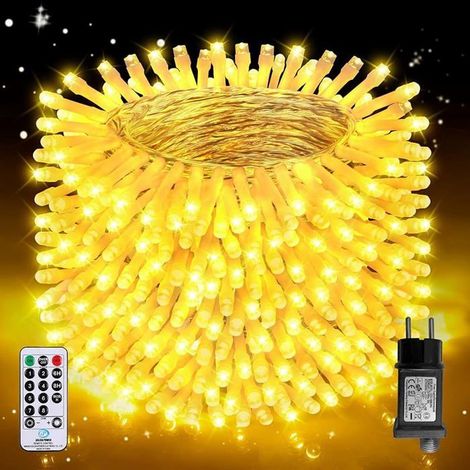 Lot de 3 guirlandes lumineuses LED 60 m, 600 LED, étanche IP44 — décoration intérieure/extérieure pour Noël, jardin et salon