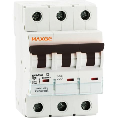 Interruptor Magnetotérmico Industrial 3P 10-63A 10kA Curva C MAXGE  20 A