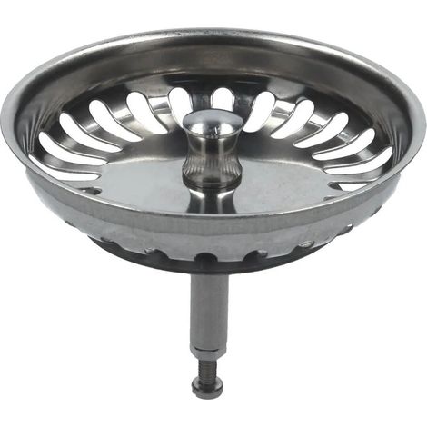 Blanco 125555 Insert de bonde, panier de crépine, bonde d'évier, bouchon d'évier, fermeture d'évier, tige de guidage 83 mm, tige de levage 8 x 47 mm (1/2)