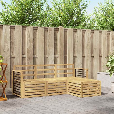 vidaXL Outdoor Sofa Set 4 pcs White Solid Acacia Wood (1/5)