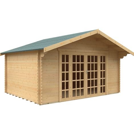 12x16 Balmoral 44mm Cabin - L355 x W475 x H292.6 cm - Solid Wood/Softwood/Pine - Natural