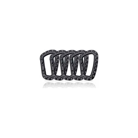 Lot de 5 mousquetons en plastique en forme de D –