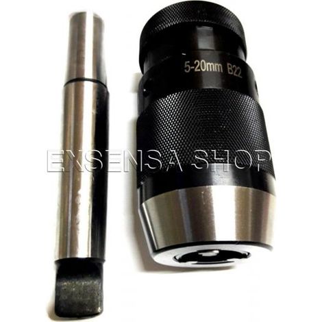 MANDRINO PER TORNIO AUTOSERRANTE ATTACCO MT2/3/4 TRAPANO A COLONNA CON CONDOLO 5-20mm B22 MT3