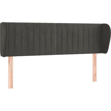Maison Exclusive - Testiera ad Orecchio Grigio Scuro 147x23x78/88 cm in Velluto
