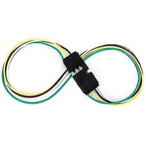 Rallonge de faisceau de câblage pour feux de remorque avec connecteur plat à 4 broches de 24 pouces