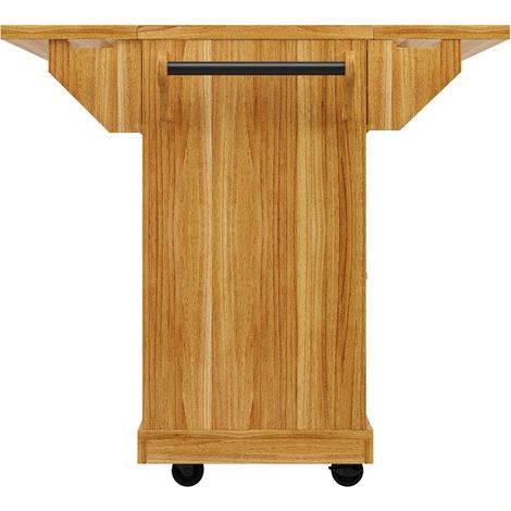 Chariot de cuisine rangement table d'appoint mobile étagères réglables porte-bouteilles de vin multi-usage brun foncé (1/5)
