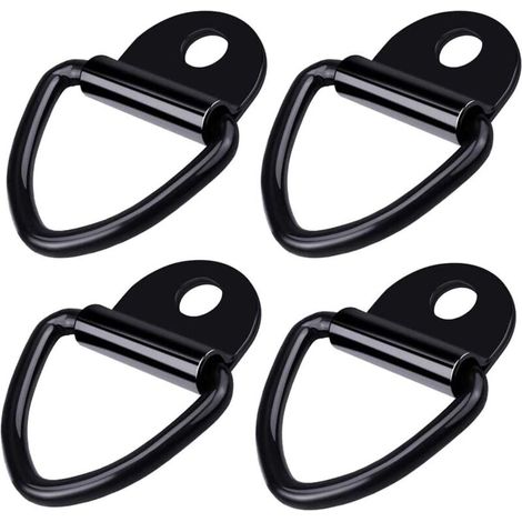 [NEVER USED] Pack Heavy Duty Stainless Steel D-Rings Tie Down Rings for Trailers, Trucks, Wheels, Boats - Black