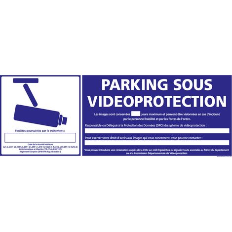 PANNEAU PARKING SOUS VIDEO PROTECTION (G1203) - Adhésif - 210 x 75 mm