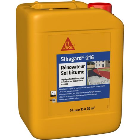 Sika – Rénovateur sol bitume 20L – Imprégnation phase aqueuse – Couleur noir – Application rapide sur supports humides