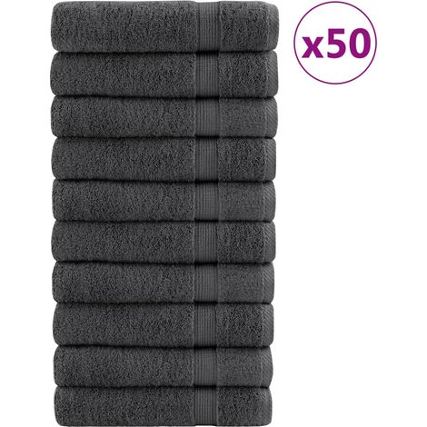 vidaXL Premium-Handtücher SOLUND 50 Stk. Anthrazit 50x100 cm 600 g/m²